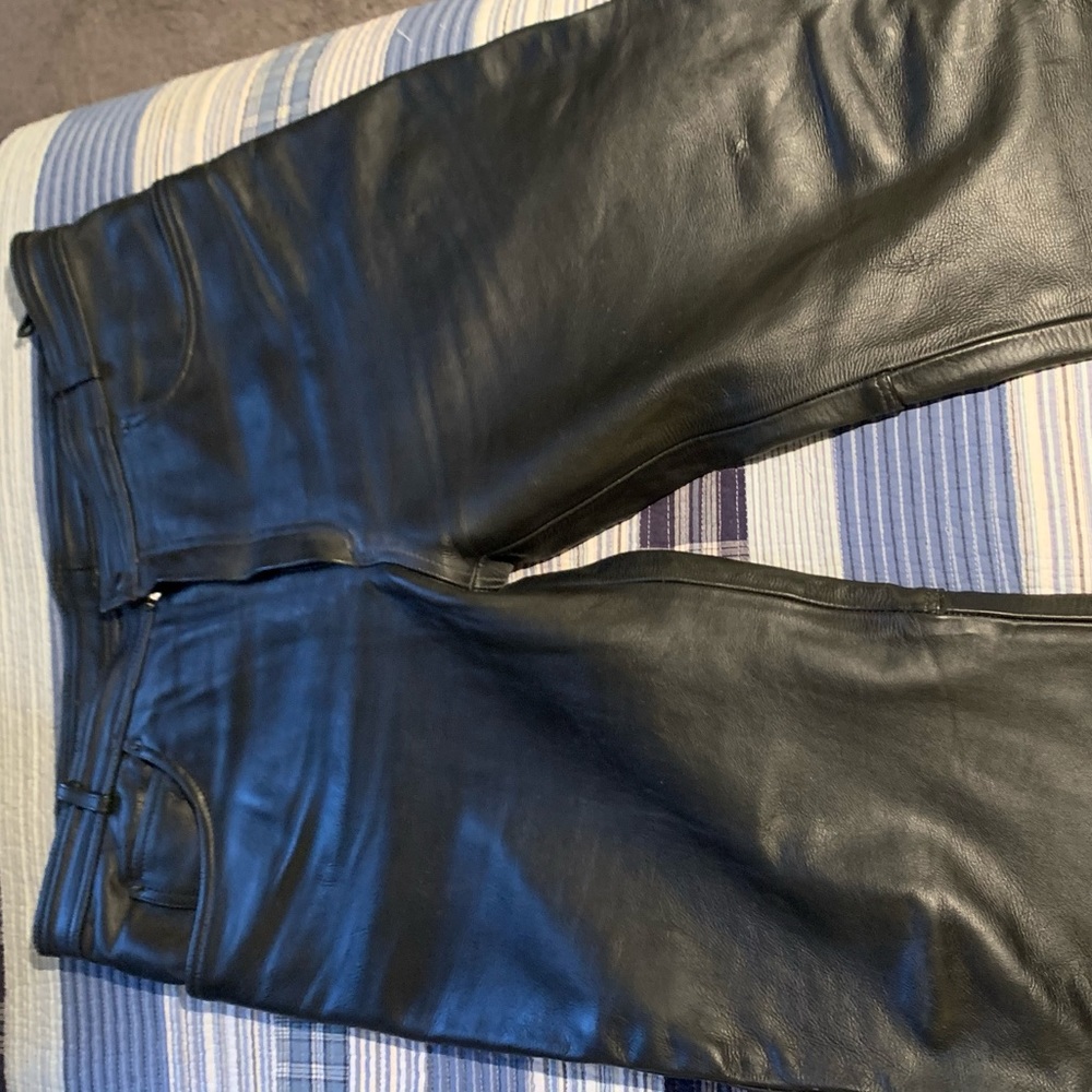 40x30 Black Leather Pants